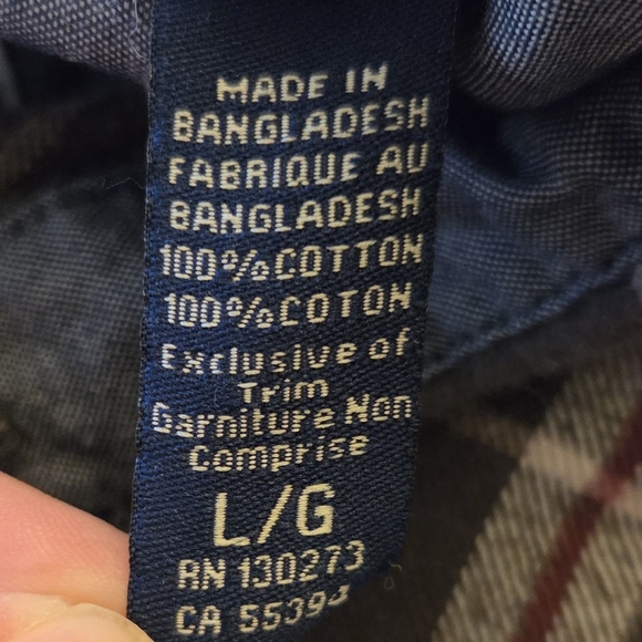 Wrangler Men's Dark Brown Plaid Button Down Flannel Shirt Size L - Picture 6 of 8